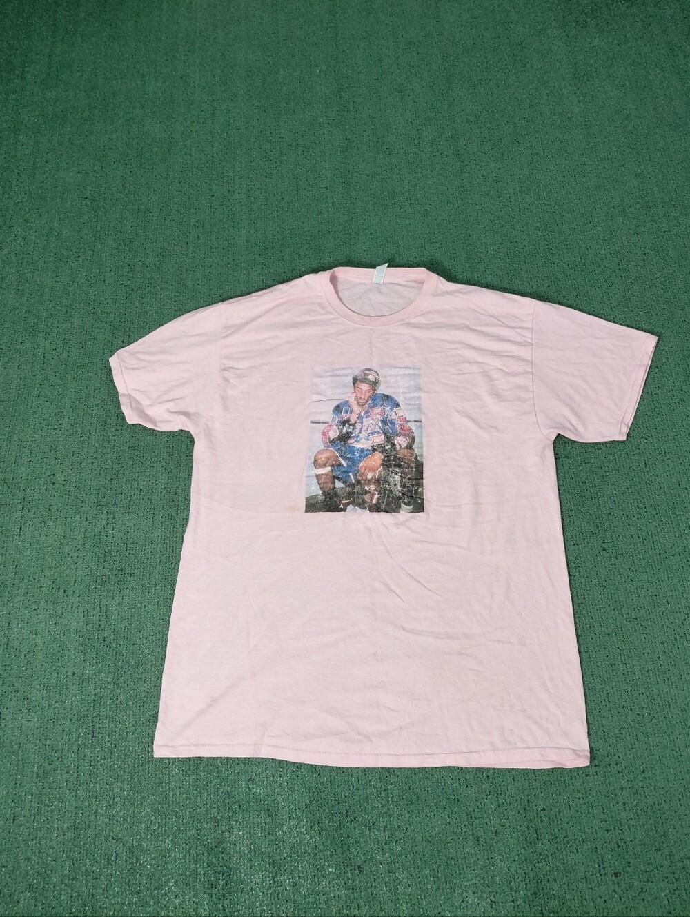 NBA Kobe Bryant Championship Picture Basketball Sports Light Pink T Shirt Sz XL